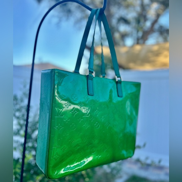 Authentic Louis Vuitton Vernis Columbus bag custom colored green LW1929 - Picture 10 of 16